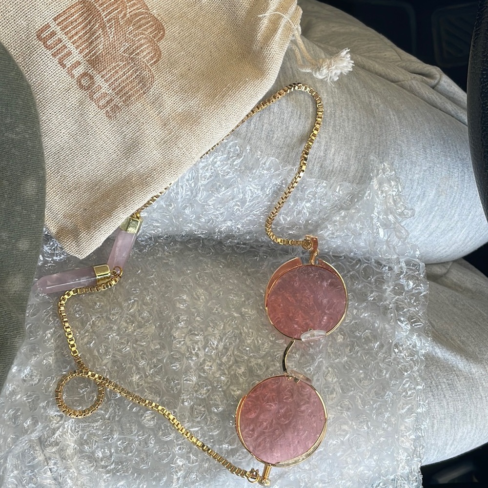 Sunglasses, can be tied around neck to keep them close like a necklace!